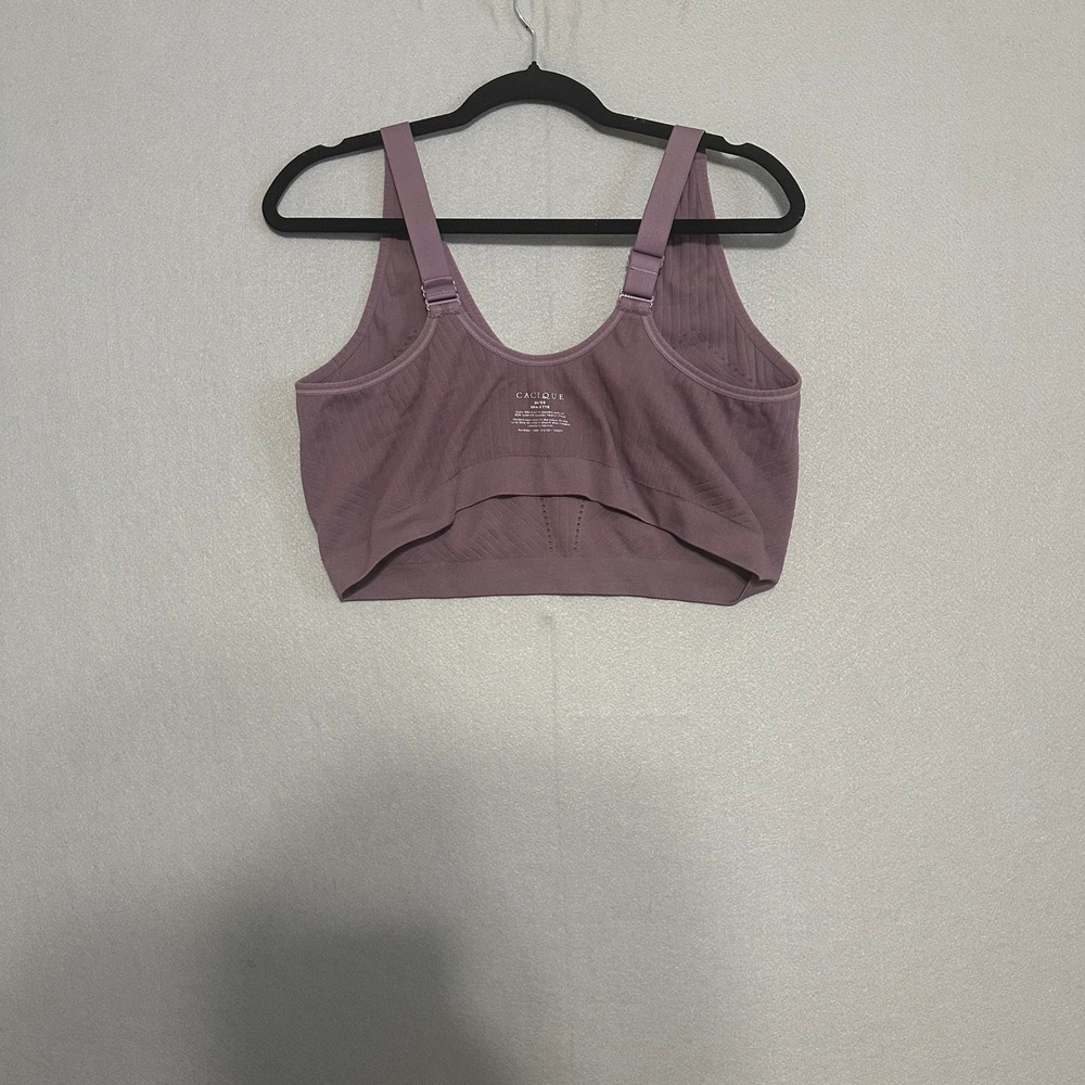 Cacique Purple Ribbed Seamless Bralette Adjustable Straps 26/28 112620 - Picture 6 of 6
